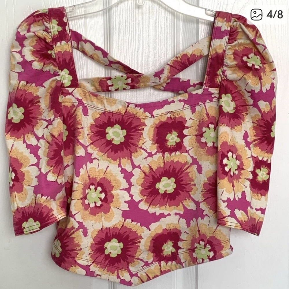 Free People Floral Cotton Top - Picture 6 of 11